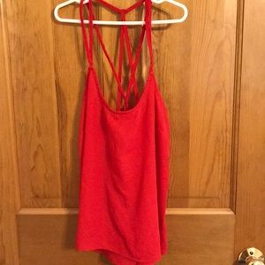Cross cross back red tank size S